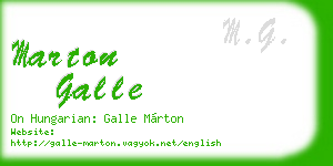 marton galle business card